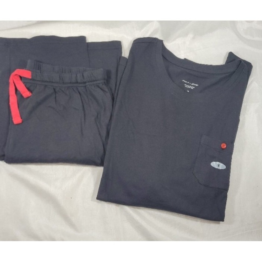 Zimmerli for Swiss First Airlines Men's Pajama Top & Pants - Black/Red - M